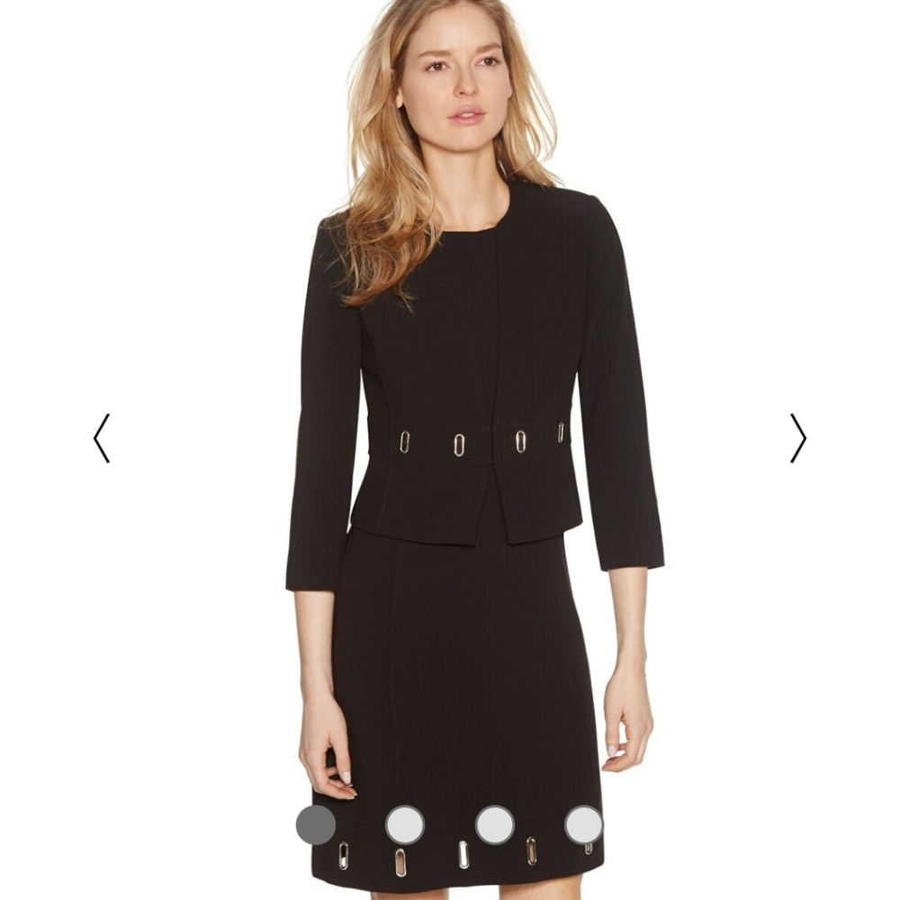 WHBM 3/4 sleeve short black grommet jacket